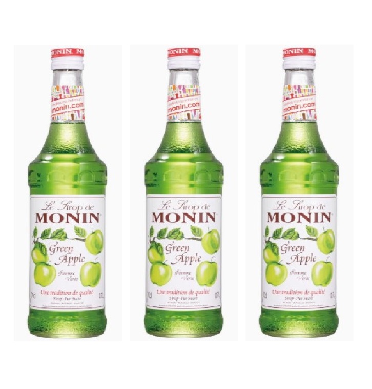 モナンシロップ グリーンアップル 700ml×3個 青りんごシロップ 割り材 カクテル ソーダ