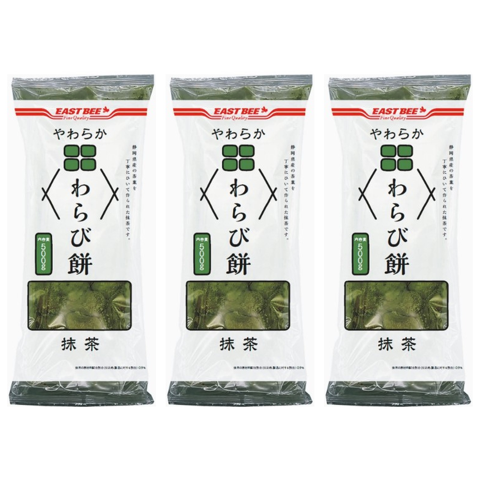 EASTBEE やわらかわらび餅(抹茶) 500g 冷凍×3個 デザート 大容量 洋菓子 茶菓子