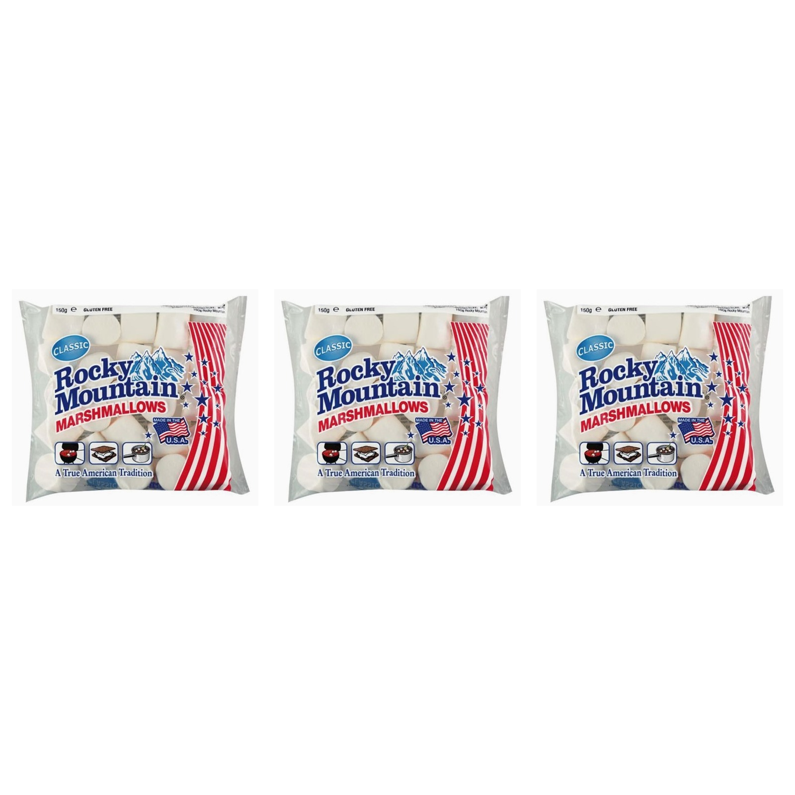 ロッキーマウンテン マシュマロ 150g×3個 お菓子 スナック菓子 ふわふわ ましゅまろ おやつ