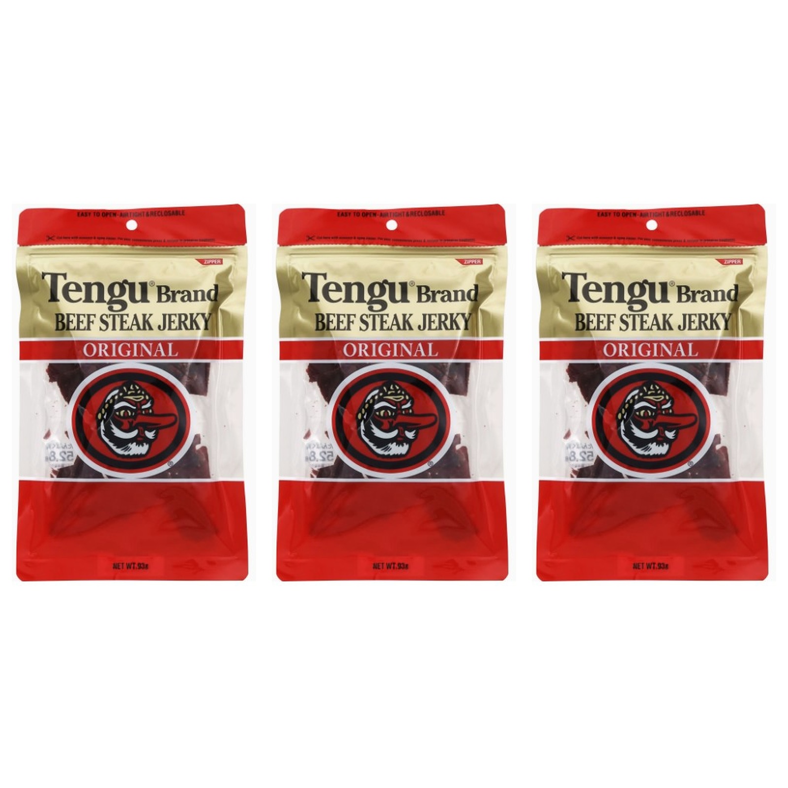 テング ビーフステーキジャーキー レギュラー 93g×3個 お菓子 スナック菓子 チップス おつまみ てんぐ スパイシー
