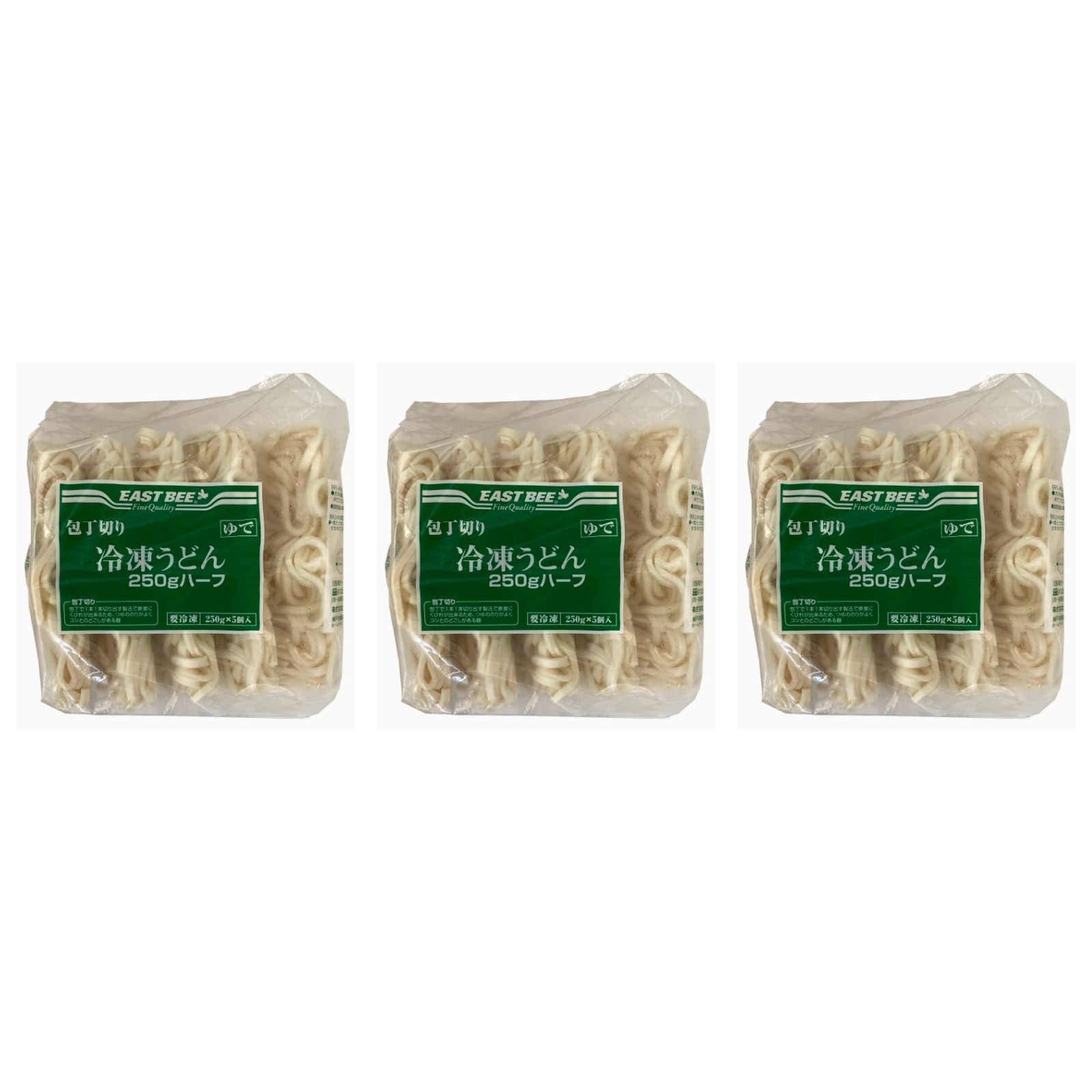EASTBEE 丁切り冷凍うどん ハーフ 250×5食入×3個 冷凍 コシ もっちり レンジフード 保存食 簡単調理 一人暮らし