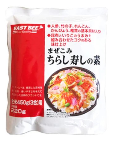 EASTBEE まぜこみちらし寿しの素 220g(3合用)×1個 おにぎり 混ぜごはん 梅 お弁当 五目ごはん ひな祭り