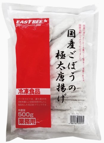 EASTBEE 国産ごぼうの極太から揚げ 500g×1個 冷凍 おかず つまみ 大量 揚げゴボウ