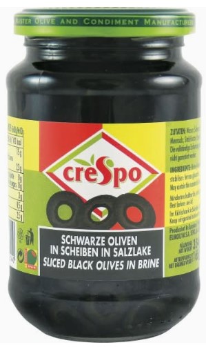 クレスポ ブラックオリーブスライス 165g×1個 スライス オリーブ スペイン産 ピザ パスタ