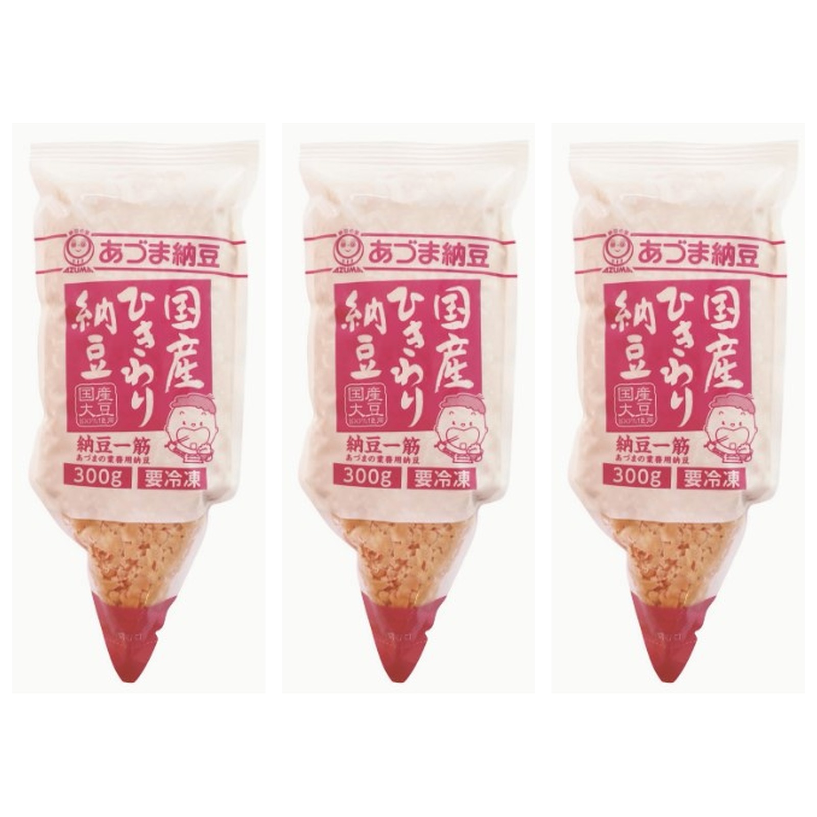 あづま 国産ひきわり納豆×3個 冷凍 なっとう発酵食品ごはんのお供