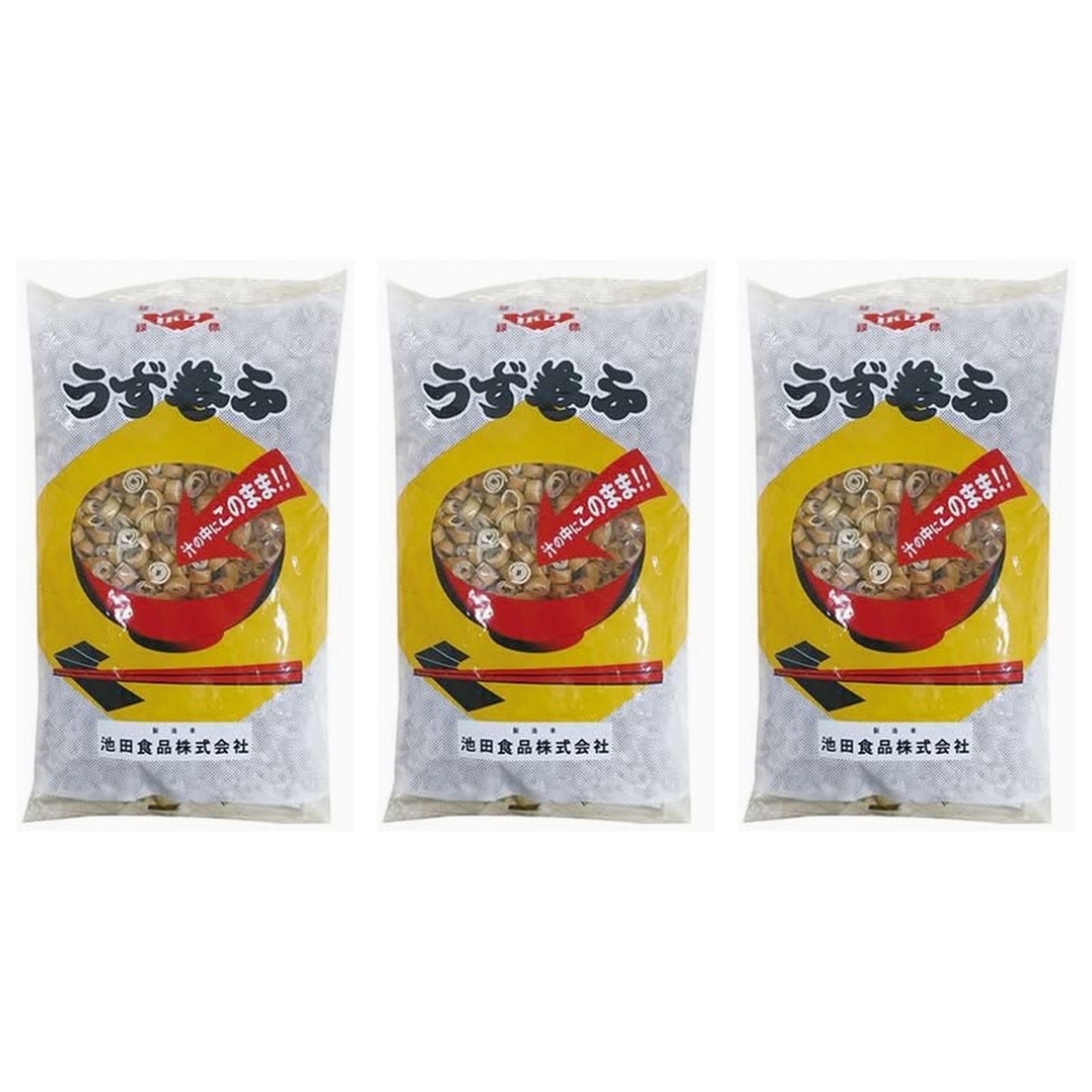 池田食品 うず巻き麩 500g×3個 渦巻状 焼麩 汁物 乾物 味噌汁