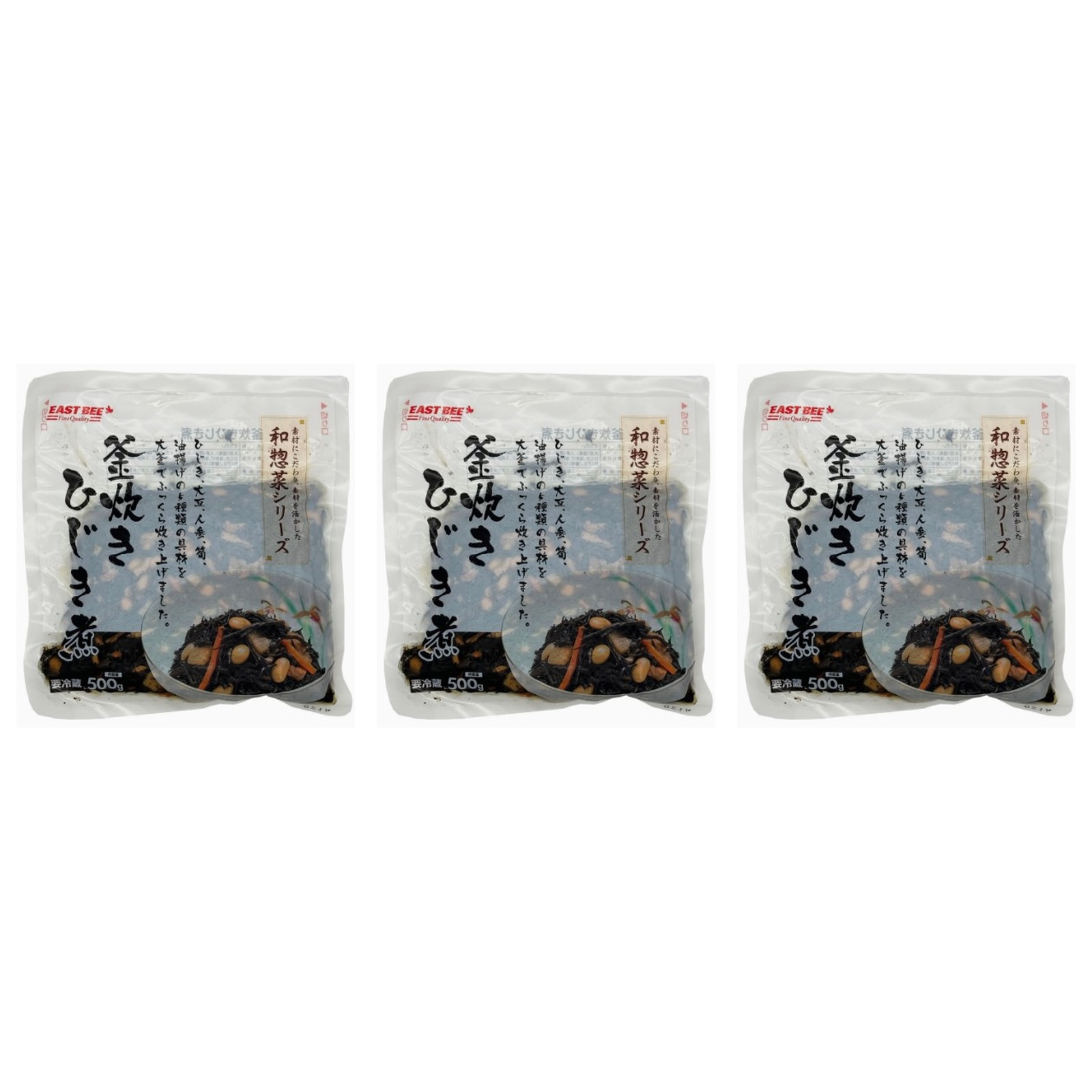 EB 釜炊きひじき煮 1袋(500g)×3個 調理品 煮物 おかず お弁当 簡単調理 お徳用 冷蔵