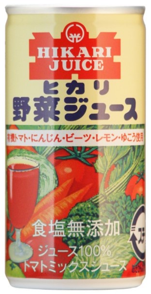 ヒカリ 野菜ジュース 無塩 190g×1個 ジュース 飲み物 缶じゅーす