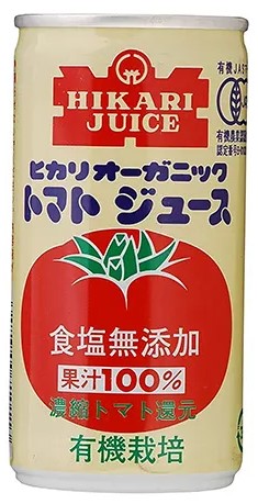 ヒカリ オーガニックトマトジュース 無塩 1缶190g×1個 ジュース 飲み物 缶じゅーす オーガニック