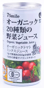 ナチュラルハウス オーガニック20種類の野菜ジュース 1缶190g×1個 ジュース 飲み物 缶じゅーす 有機