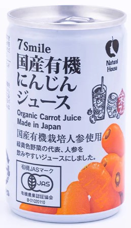 ナチュラルハウス 国産有機にんじんジュース 1缶240g×1個 ジュース 飲み物 缶じゅーす オーガニック