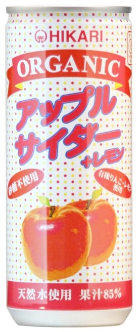 ヒカリ アップルサイダー+レモン 1缶250ml×1個 ジュース 飲み物 缶じゅーす オーガニック