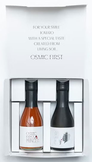 オスミックファースト フルーツトマトジュース180ml 2本セット(QUEEN・PRINCESS)×1個 手土産 差し入れ プレゼント ミニとまと 健康 ショッパー付き