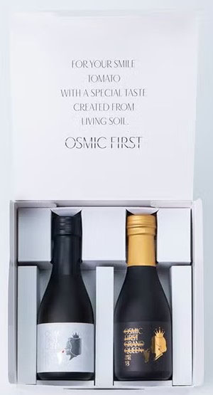 オスミックファースト フルーツトマトジュース180ml 2本セット(GRAND QUEEN・QUEEN)×1個 手土産 差し入れ プレゼント ミニとまと 健康 ショッパー付き