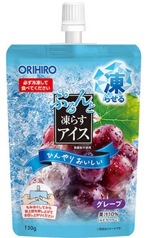 ORIHIRO ぷるんと凍らすアイス グレープ 1袋130g×1個 アイス 果物 おやつ デザート 常温