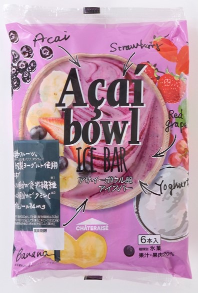 シャトレーゼ アサイーボウル風アイスバー 1袋6本入×1個 あいす おやつ 夏 冷凍