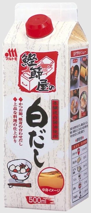 マルトモ 鰹節屋の白だし 1本500ml×1個 合わせだし 椎茸 鰹節 白醤油
