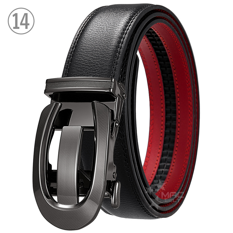 ベルト メンズ 無段階 本革 穴なし 大きいサイズ オートロック