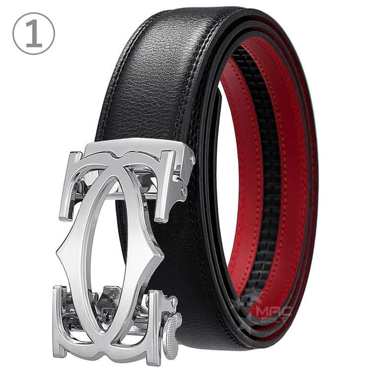 ベルト メンズ 無段階 本革 穴なし 大きいサイズ オートロック