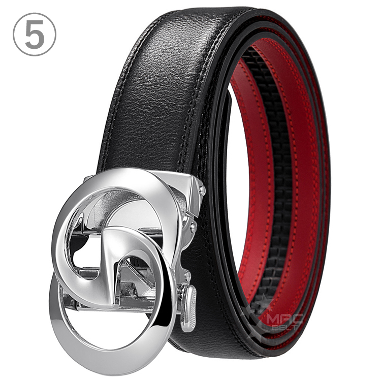 ベルト メンズ 無段階 本革 穴なし 大きいサイズ オートロック