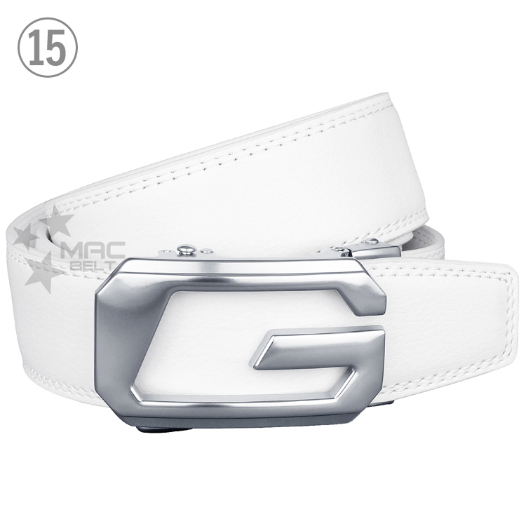 ベルト メンズ ゴルフ 穴なし 白 ゴルフベルト 無段階 ブランド オート