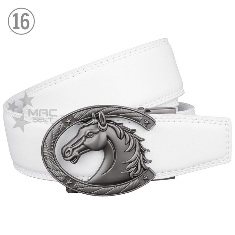 ベルト メンズ ゴルフ 穴なし 白 ゴルフベルト 無段階 ブランド オート