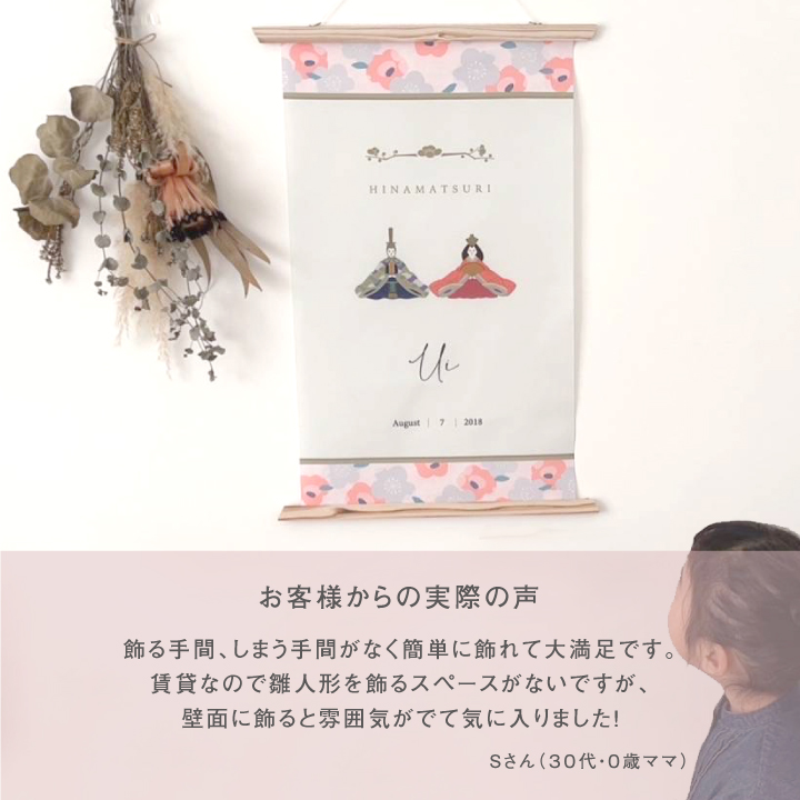 全国送料無料ギフト 飾り 名前旗 タペストリー ひな祭り 壁 コンパクト 雛人形 雛人形・ひな祭り