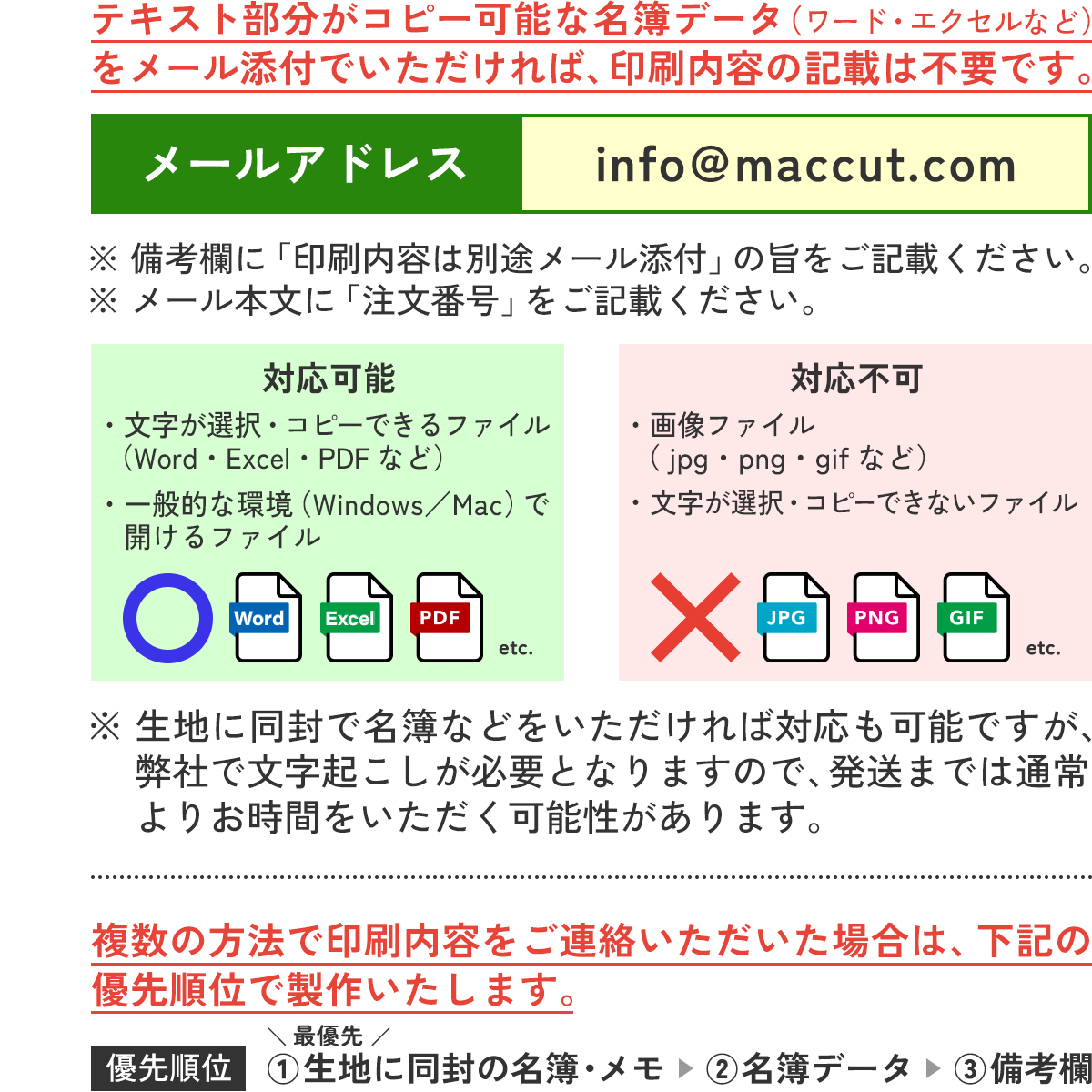 印刷内容の入力につきまして3