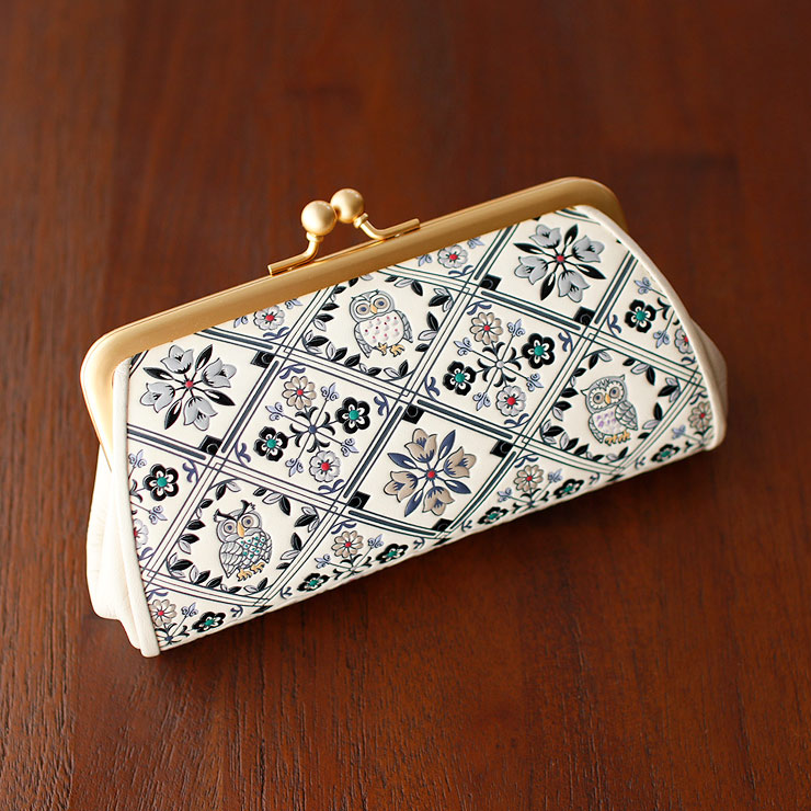 財布 牛革 浅草文庫 親子がま口 フクロウ サンライズ サンセット 着物