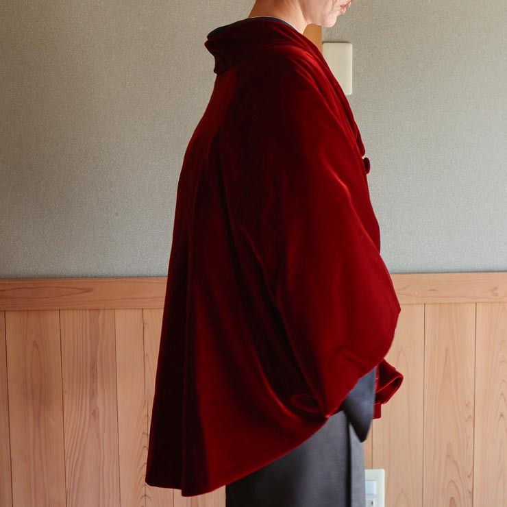 最上級 ベルベット 和装 ケープ ポンチョ マント 創世舎 日本製 ヘチマ