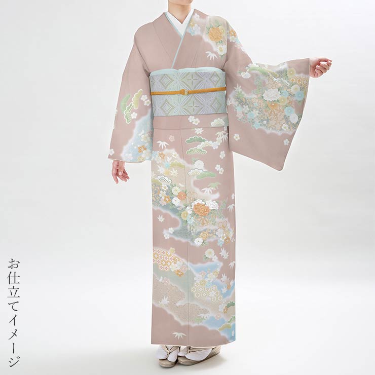 正絹 刺繍 訪問着 仮絵羽 お着物 お仕立て込み!! 楽天市場】仮絵羽 訪問着 吉祥文 流水古典柄 丹後ちりめん フォーマル