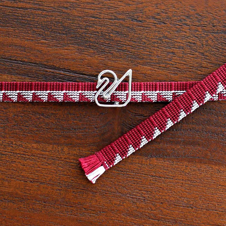 帯留め三分紐セット 撫松庵 三分紐（正絹）スワン（ローズ/57） 動物 3