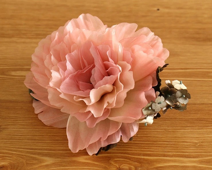 撫松庵 髪飾り コーム 芍薬コサージュ ピンク 108-181-001-55 桃色 花