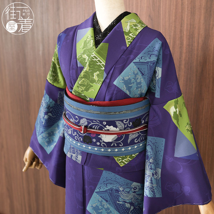 上質な紋無しの色無地袷着物紅梅色辻ヶ花地紋