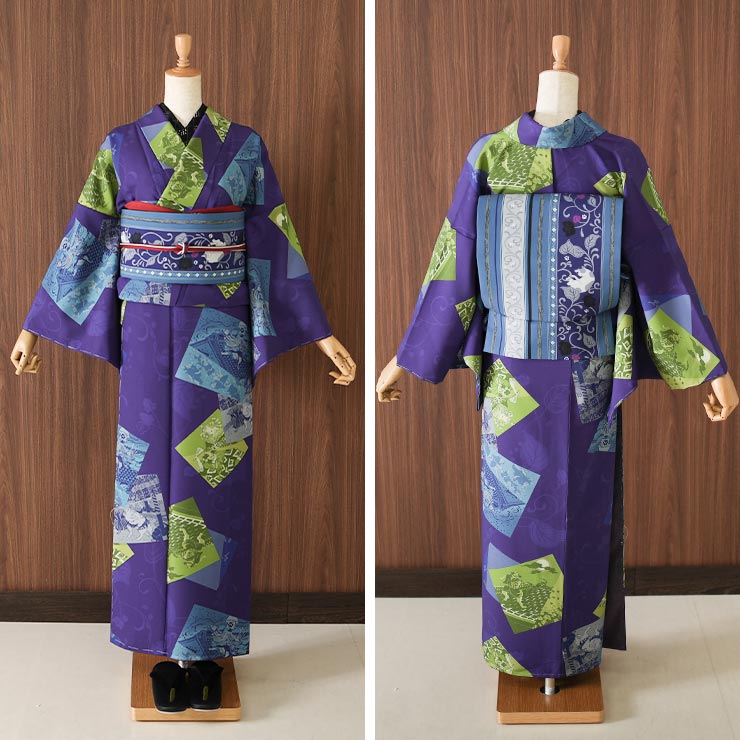 洗える着物 袷 小紋 日本製 ] 撫松庵 仕立て上がり きもの 大江戸