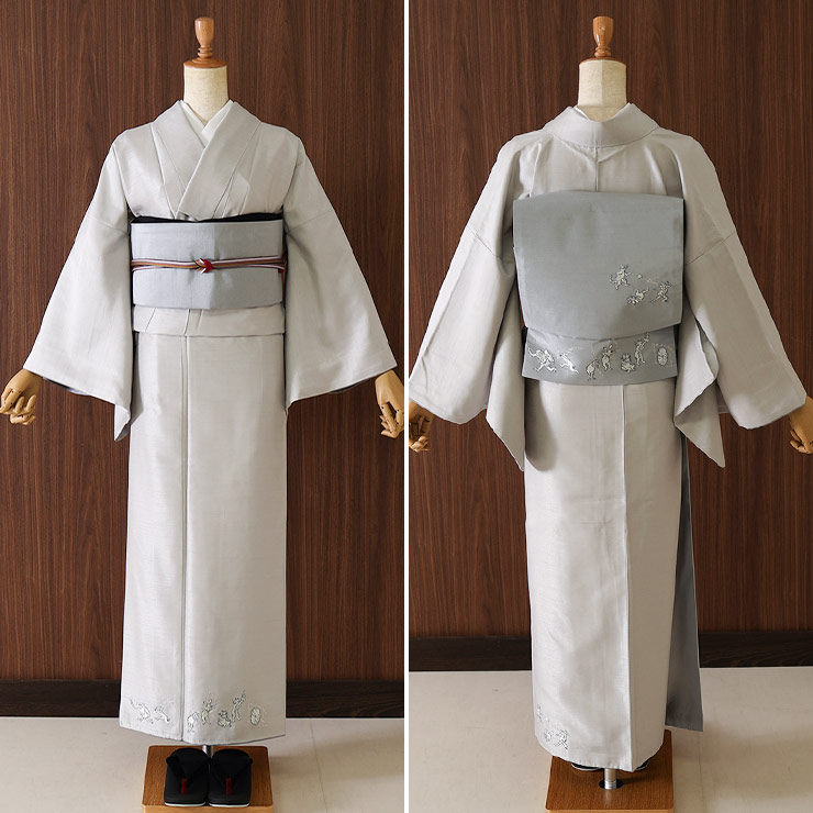 美品 紗合わせ 付下げ、袋帯 鳥獣戯画 - メルカリ - 訪問着・付け下げ