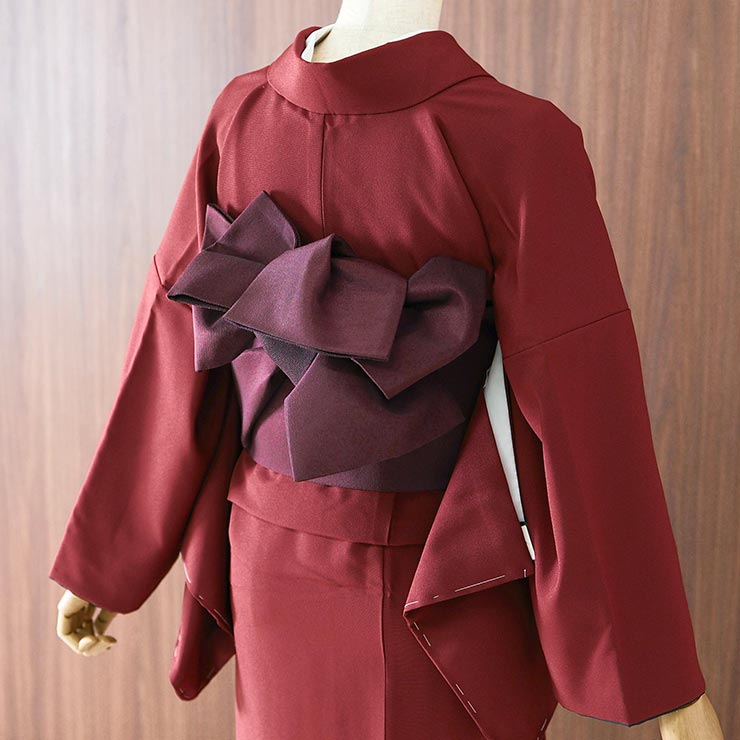 撫松庵 袷 きもの] 付下げ ヒョウ 刺繍 (105-121-010 45 濃朱) 日本製