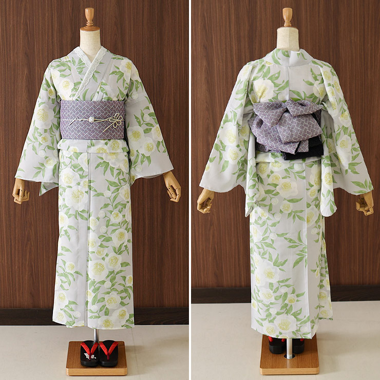 麻100% [撫松庵] 半幅帯 細帯 麻網代 (105-302-012 65 パープル