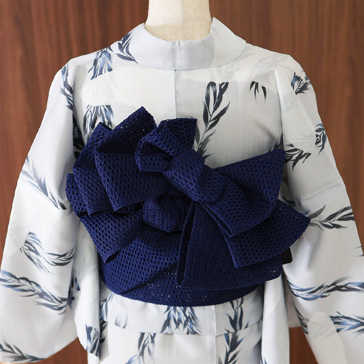 【匿名配送】新品未使用　撫松庵 レース帯 青 撫松庵 半幅帯 細帯 シアーレース帯 ブルーネイビー 日本製 紺色 青色