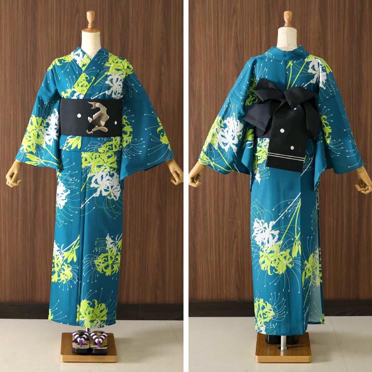 撫松庵 [夏向け 細帯] 半巾帯 鯉 刺繍 クロ 浴衣 夏 着物 ゆかた帯