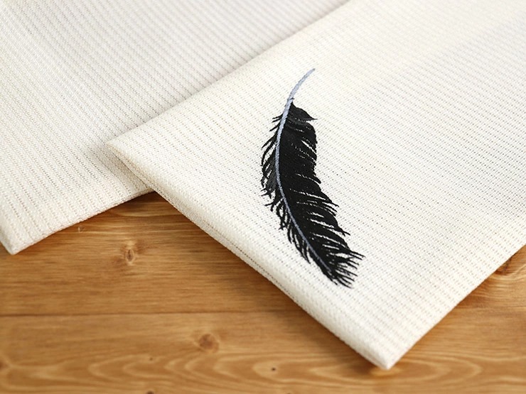 帯 夏用 細帯 半巾帯 洗える 撫松庵 絽刺繍細帯 カラス オフホワイト 