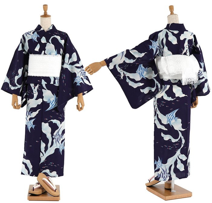 撫松庵 「撫松庵」仕立て上がり洗える浴衣（単品） アクアリウム