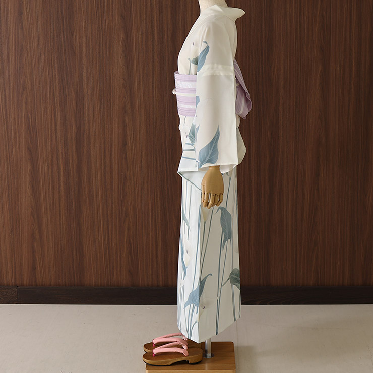 撫松庵 絵羽浴衣 カラー（アイボリー） 撫松庵》お仕立て上がり 東レセオアルファ浴衣 レディースゆかた 絵羽