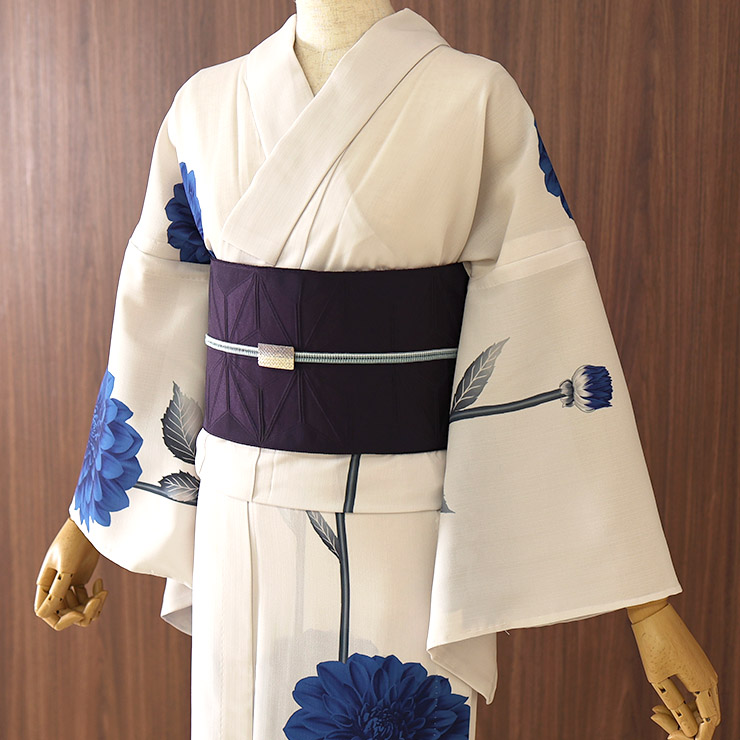 撫松庵 [ 洗える 浴衣 ] ダリア（ブルー 105-337-151-75）ゆかた