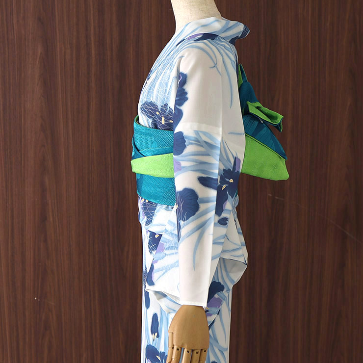 洗える 浴衣 ] 仕立て上がり 菖蒲（ウスブルー 104-337-009-70