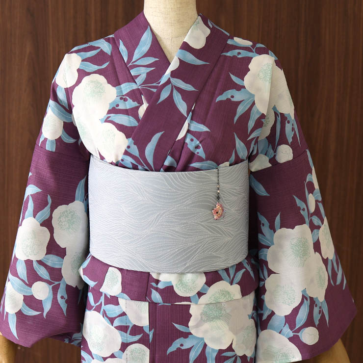 撫松庵　浴衣　セオアルファ 撫松庵 [ 洗える 浴衣 ] 茶の香（ムラサキ 105-337-001-65）ゆかた