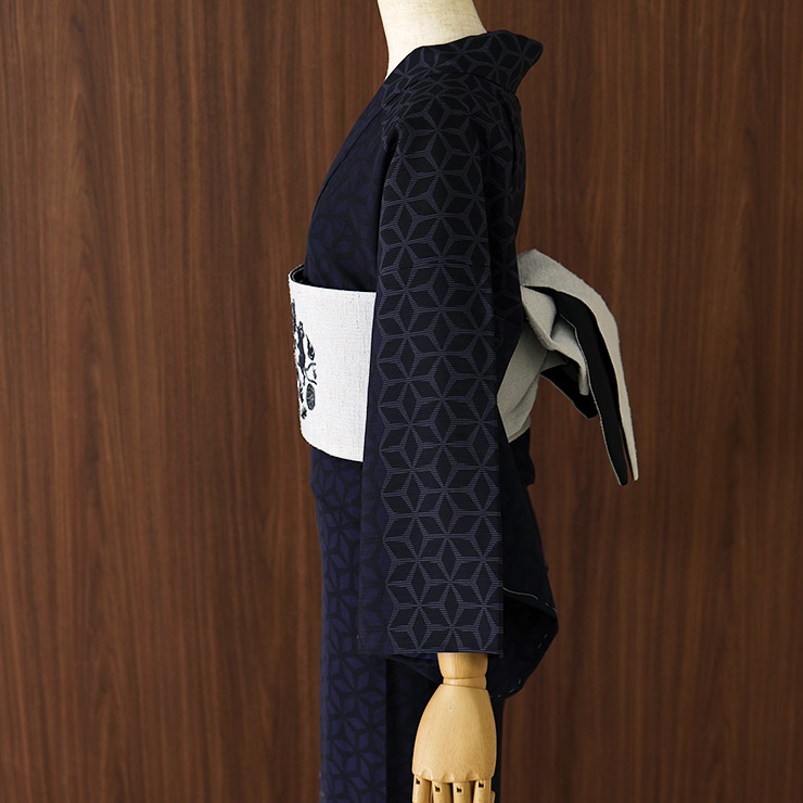 洗える 浴衣 ] すかし麻の葉（コン 103-337-120-78）ゆかた セオα CEOα