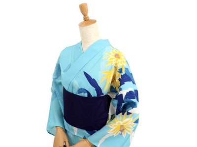 撫松庵 浴衣 花と孔雀柄（浴衣単品・クリーニング済み） 撫松庵 浴衣 花と孔雀柄（浴衣単品・クリーニング済み）