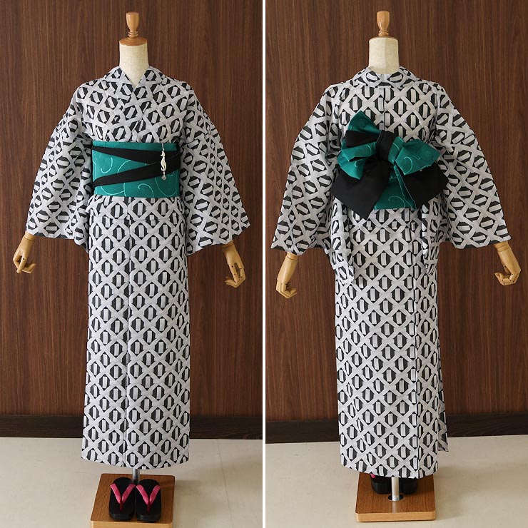 美術サロン] 半幅帯 細帯 渦美 エメラルド 日本製 グリーン 緑