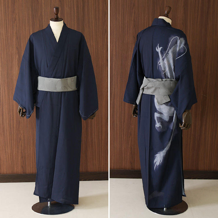 美術サロン メンズ 角帯 渦美 ライトグレー 日本製 薄灰色 広幅 幅広